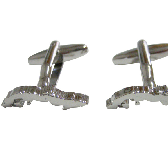 Cuba Map Shape Cufflinks - Picture 1 of 2